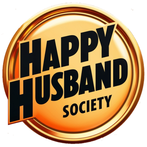 Happy Husband Society logo – funny mens graphic tee brand for adult humor gifts for him