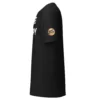 Premium Happy Husband Society hoodie, left sleeve view in Black Heather with white Wife N Happy D hidden message text.