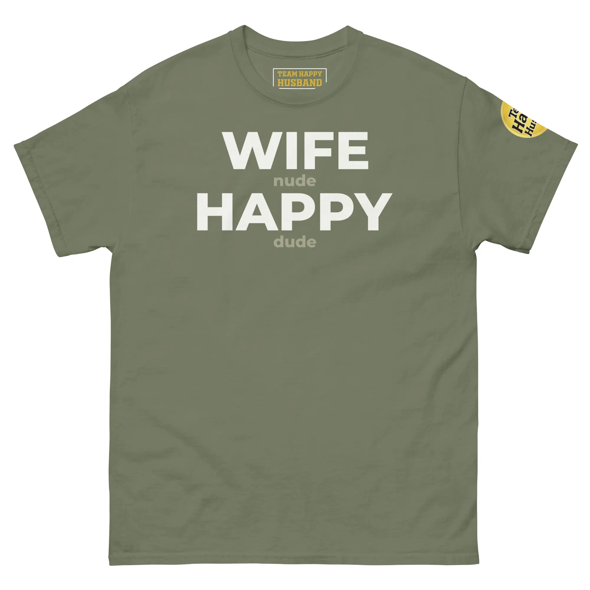 Military Green Funny Husband Shirt with WNHD Hidden Message