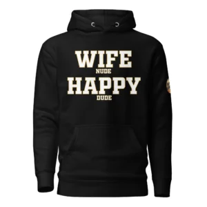funny husband gift black premium hoodie front funny husband hoodie gift from wife