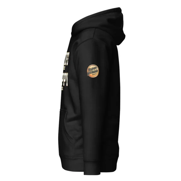 Funny husband hoodie Gift black left sleeve